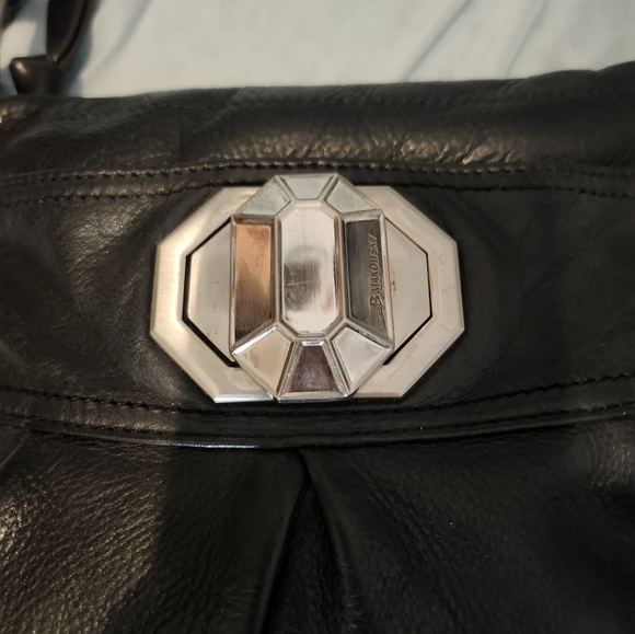 B. Makowsky Black Crossbody Bag with Silver Clasp EUC - Picture 10 of 15